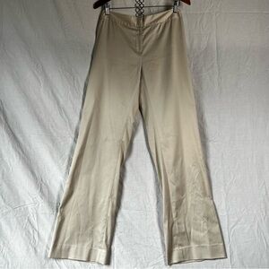St John Sport Deadstock Y2K Women 8 Flat Front Wide Leg Pant White Chalk Chiffon